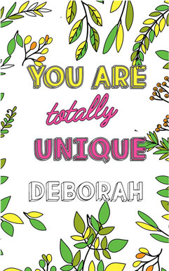 anti stress personalized adult coloring with name exemple firstname Deborah
